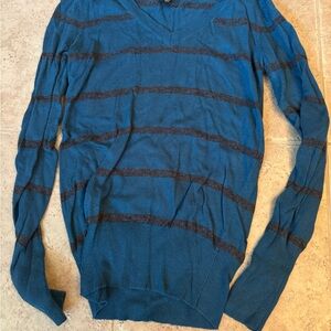 Mossimo Supply Co. Blue and Black V-Neck Sweater